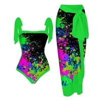 Ženski kupaći kupaći kostim za kupanje bez rukava sa maxi wrap tankini set za plažu za plažu meko udobne