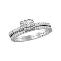 Jewels 10k bijelo zlato Žene Princess Diamond Bridal Wedding Angažman prsten za prsten set CTTW