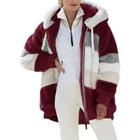 Ženski kaputi Zimske žene plus veličina zimskog toplih labavih plišanog zip jakna s kapuljačom Božićno