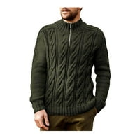 Stalni predimenzionirani duksevi muški jesenski zimski turtleneck dugi rukav pulover džemper rugajući se patent zatvarač na vrhu vojske džemper od zelenog l