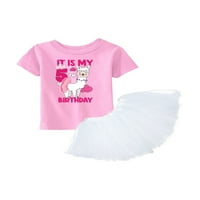 Awkward Styles 5. rođendanska majica Llama Tutu suknja Set Girl's Majica Peti rođendan Outfit