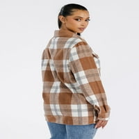Woodridge Flannel Co ženski dugi rukav plairani majica Flannel gumb dolje kaputi za jaknu