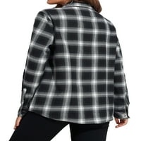 Ploča košulja za žene predimenzionirane flannelne majice dugih rukava casual gumb prema dolje od džepova