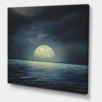 Art DesimanArt Super Moon preko mora II Nautical i obalni platneni zidni umjetnički otisak u.