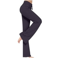 Ženske dugene za jogu casual širokog salona za noge Pajamas pantalone udobne softverske vučne veze Joggers