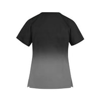 Ženske vrhove bluza casual kratki rukav čvrste ženske majice Crew vrat ljeto crni m