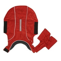 Zimska jakna za pse, retro zaštitna zaštita kože Kosa reflektirajuća zimska odjeća za kućne ljubimce za velike pse crvene