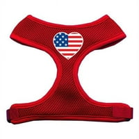 Zastava srca USA zaslon Print Soft Mesh kabelski svežanj crveni mali