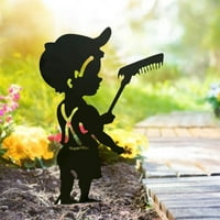 Ankishi Boy Girl Silhouette Garden udio Dvorište ART Decor Dekoracija travnjaka