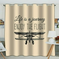 Život je putovanje uživo u motivacijskom citatu za let vintage retro airplane gromet blackOut zavjese