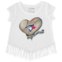 Djevojke Mladi Tiny Turpap bijeli Toronto Blue Jays Banner Fringe Majica