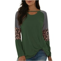 Vrhovi dugih rukava za ženska jesenja i zimska leopard majica s dugim rukavima, majica Ležerne prilike
