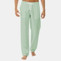 Muške posteljine hlače yoga plaža labava fit solid boja Ležerne ljetne elastične struke praveće šaržerske