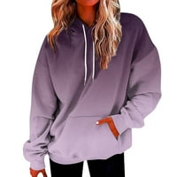 Ketyyh-Chn Womens Plus Actither Serovši mekani pulover s dugim rukavima Košulje Purple, XL