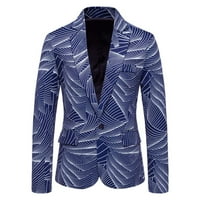 SNGXGN muške modne modne Engleske čvrste jakne lagane odijela za muškarce, plave, veličine 2xl