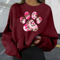 Ženska posadna pulover Duks ležerne prilike modne boje blok labavih dugih rukava Bluze obične dukseve, grafički dukseri za žene vintage