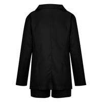 Ženska odjeća Ležerne prilike s dugim rukavima Otvoreni front Cardigan Blazer + Hratke Obični rad Poslovni