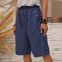 Haljine hlače za žene ženske casual pantalone elastični struk pravne džepove za pravac ljetne kratke hlače Fagarn
