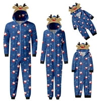 Porodični pidžami postavljeni božićni babys veseli božićni setovi plavi otisci sa kapuljačom sa kapuljačom