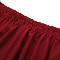 Zuwimk Fringe suknja, žene retro vintage dvostruki sloj šifon pleat maxi dugačka suknja crna, xl