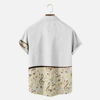 Auroural Man Odjeća za uklanjanje odjeće Muškarci Ležerne tipke Štampanje sa džepnim bluzama košulje