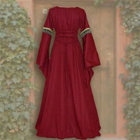 Wendunide haljine za žene ženske vintage keltske podne duljine renesansne gotičke haljine