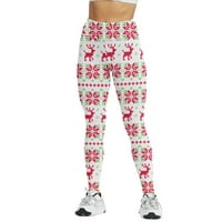 Božićna serija serija High Squist Ženske tajice Kompresionirane hlače za jogu Trčanje teretane i dnevne fitnes velike struk gamaše Slatke hlače za žene ABS hlače