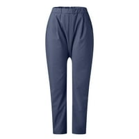 Hupta široke pantalone za noge za žene visoke stručne ležerne pantalone Radne pantalone labave hlače sa džepovima