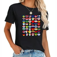Zastave zemalja svijeta, međunarodna ženska elegantna grafička majica - idealna za ljetno nošenje