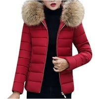 Ženska zimska zgušnjava kaput topla flis linijska jakna s kapuljačom Zip Quilted Parka kaputi s džepovima