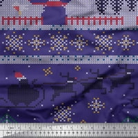 Soimoi Japan Crepe Satin Tkanina Cross Stitch Božićska štampana tkanina sa dvorištem širom