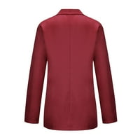 Hesxuno Blazer jakne za žene Trendy Solid Cardigan jakna Slim Fit Revel dugih rukava Odjeća dame Ležerne