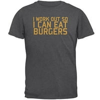 Radite jesti burgere mens majica tamno heather sm