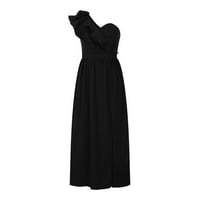 Haljine za ženske haljine bez rukava jedno rame OFF Slash ruckes Mini Split Slim Fit Y2K moda Elegantna
