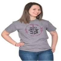Svjesnost raka dojke Svjesnost Vjera u Božju žensku grafičku majicu Tees Brisco Marke L
