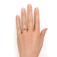 Kamen - Prongt set. Carat okrugli rezani prirodni i biber dijamantski zaručni prsten u 18K ružin zlato