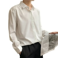 Cykl Muška majica Solid Color Draped Streetwear Majica od svilene korejske stila za ured