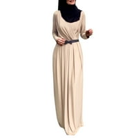 Haljina s kratkim rukavima za žene slatka ljetna haljina kaftana vezati samo ženska haljina s dugim