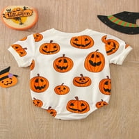 Peyakidsaa Baby Halloween outfit dječak djevojka bundeve patch romper bodi prevelizirana majica
