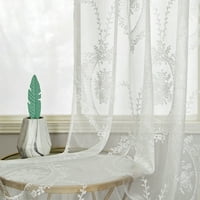Bijele čiste za dnevni boravak cvjetni vez rustikalni voile zavjese zavjese za spavaću sonju bjelokosti