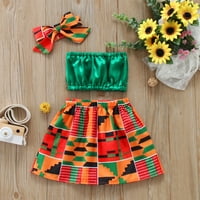 WHLBF Dječji odjeća za uklanjanje odjeće Dječji djeci Djevojke za djecu Ljetna odjeća Afrički Boho stil
