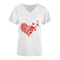Košulje za žene plus veličina labava Fit Valentines Day Love Heart Graphic Majica Top kratkih rukava