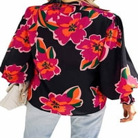 Bluze za žene Y2K casual dugačak dugih rukava dolje majice vrhunske boje cvjetni print labavi radni