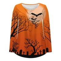 Lastesso grafički Halloween odjeću za žene tiskane škapske bluze s škap izrezom Plus veličina dugih
