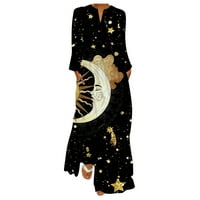 Ženska modna haljina dama Ležerna stilska odjeća V izrez Moon Leptir Daily Party Midi Žene Elegantne