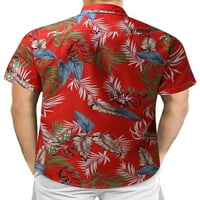 Ljetne majice na plaži za muškarce Ležerne prilike Havajska majica, tastera za košulje crvena 2xl
