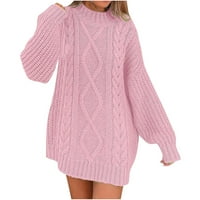 Ženski trendovski džemper Clearence Solid Boja Lagana teen Girls Y2K Odeća modna posada s dugim rukavima