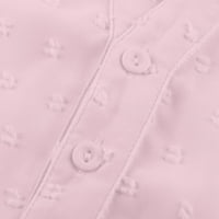 Freshlook kratki rukav za žene Ženska modna ljetna Nova pulover V-izrez kratkih rukava, ružičasta 2xl