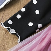 SDJMA TODDLER Baby Girl Modni dugih rukava Polka Dot Print Luk Princess Mesh haljina Djevojke suknja