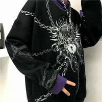 Cocopeaunt muškarci y2k gotički duks harajuku grunge 3D grafički štand ovratnik pulover japanske estetske